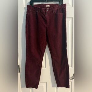 J. Crew Women's Straight Leg Pants in Deep Burgundy